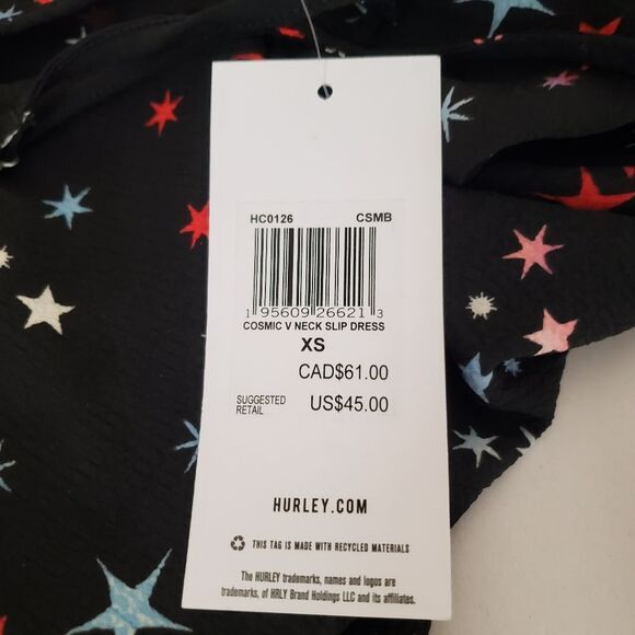NWT Hurley Cosmic V-Neck Slip Dress Cover-Up Size XS - Picture 10 of 10